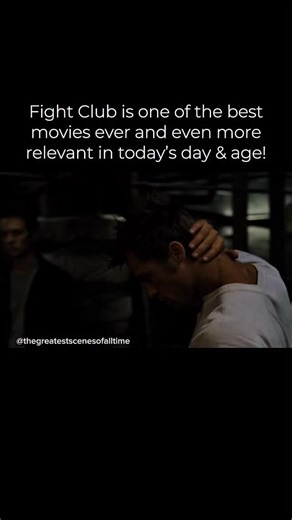 The Greatest Scenes of All Time on Instagram: "Fight Club was released on this day in 1999 👊🏻 Fight Club is one of those movies that hit like a punch to the face — in the best way. Directed by David Fincher and based on Chuck Palahniuk’s novel, it’s this dark, stylish, mind-bending ride about an office drone (Edward Norton) who starts an underground fight club with the anarchic Tyler Durden (Brad Pitt). Then it spirals into full-blown chaos. When it first dropped, critics didn’t totally get it