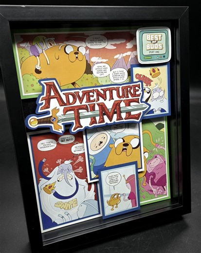 Adventure Time 3D Comic Book Shadow Box Art Collectible, With Finn the Human and Jake the Dog - Etsy