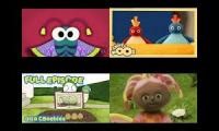 Mix of 4 videos from youtube : cbeebies up to faster