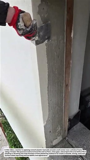Wall Plastering and Surface Leveling Around Window Frame | Manual Masonry Finishing Technique.