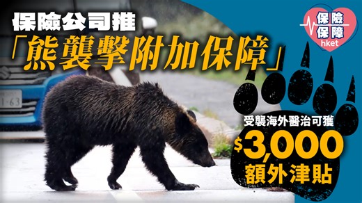 遊日情報｜保險公司推「熊襲擊附加保障」　受襲海外醫治　可獲$3,000額外津貼