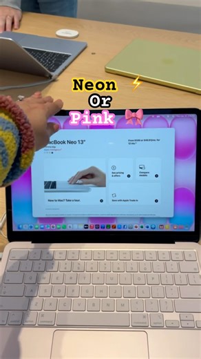 Pink 🎀 or Neon⚡Choose your vibe. #apple #macbook #macbookneo #shorts #mac