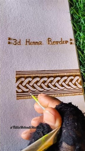 3D Easy Border Mehndi Design | Step by Step Mehndi for Beginner| #mehndi #border #shorts #ytshorts