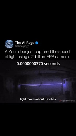 © The AI Page 👽 | Capturing the speed of light is more than a scientific flex. A 2-billion-FPS camera can slow down a moment that normally happens instantly,... | Instagram