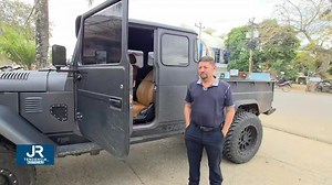 #JRTENDENCIA | Diseñó su propio carro🛻 a un costo de más de 3 millones de lempiras 😱. Kerin Arita es un comerciante apasionado por lo vehículos, originario de Cucuyagua, Copán, Honduras, ha diseñado su propio carro conformado por conformado por dos distintos modelos, un lancrucer modelo de 1977 una hilux 2016, por tal razón le bautizó bajo el nombre de Fusion. | Jorge Ramírez-Tendencia - Corresponsal TN5 Danlí