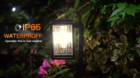 Solar Lights Outdoor Pathway 6 Pack, Solar Pathway Lights Outdoor 24" Tall Bright Auto On/Off Waterproof Garden Landscape Lighting for Path, Yard, Walkway, Driveway, Outside Decor Father's Day