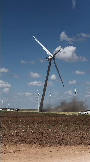 Carefully Planned Explosive Causes Controlled Fall of Wind Turbine - 1233112