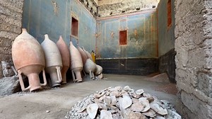 Pompeii archaeologists uncover incredibly rare blue room with frescoes