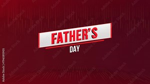 A bold and simple red and white sign with Father's Day written on it. The sign is on a red background, making it eye-catching and easy to read Stock Video