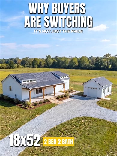 More buyers are choosing modular homes because the process is more efficient. The home is built in a factory while site work happens on the land, helping create a faster, more organized timeline. Check the link in bio to see how it works or talk with a home expert. #modularhomes #factorybuilthomes #homebuilding #affordablehomes #buildonyourland