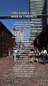 3.5K views · 105 reactions | #todotoronto check out these free events happening this week in Toronto! 﫶 . . . #torontolife #freeeventstoronto #thingstodointoronto #thingstodo #torontoevents | Todotoronto | Facebook