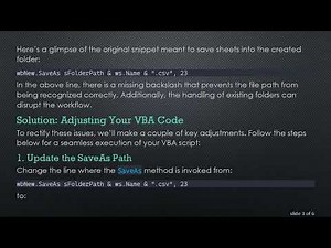How to Successfully Save Your VBA Exported Sheets to a Created Folder in Excel