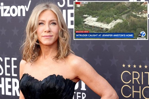 Jennifer Aniston inside $21 million home when man crashed through gate