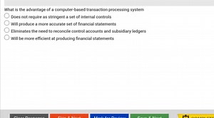 What is the advantage of a computer-based transaction processin... | Filo