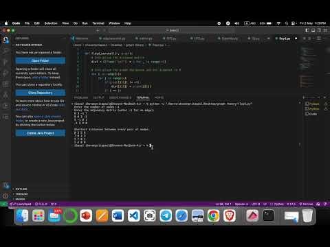 Floyd Warshall Algorithm python | Shovan Prita Paul