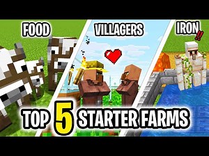 Top 5 Starter Farms You NEED in Minecraft Survival!
