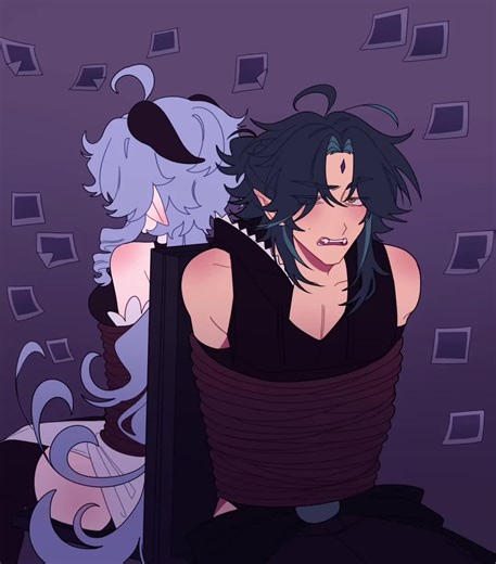 Their outfits look like that because this is apart of my Soul Eater AU :3 /// I love Ganyu I promise guys #ganyu #xiao #souleater #genshin #au