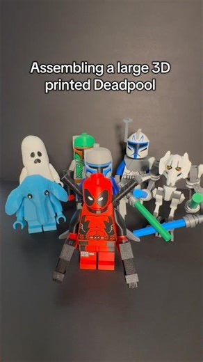 Assembling large 3D printed Lego Deadpool #lego #legosets #legobuild #legoshorts #afol #viral #fyp