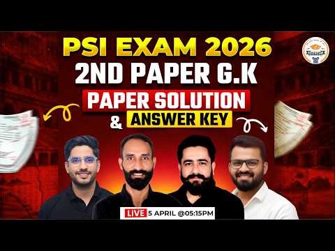 PSI Exam 2026 GK Paper Solution & 2nd Paper Answer Key | Full Detailed Analysis Complete