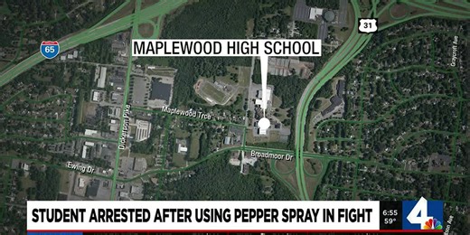 High school student arrested for using pepper spray in a fight