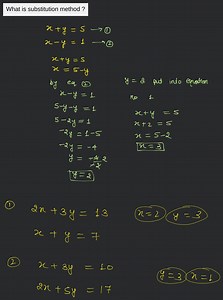 What is substitution method in math ?... | Filo