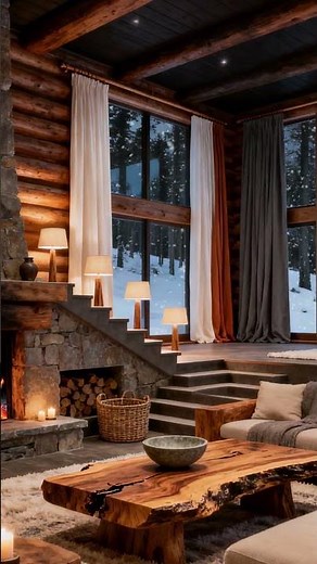 Ultimate Cozy Split-Level Cabin Living Room