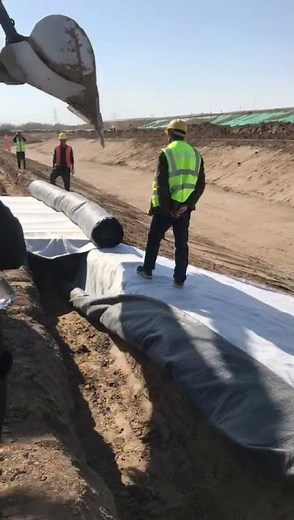 Geotextile laying construction