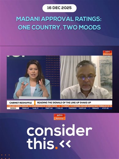 Melisa Idris speaks to Ibrahim Suffian, Programmes Director at Merdeka Center, about how national stability under the Madani administration has boosted public sentiment and economic confidence, while long-standing local issues in Sabah continue to influence voter behaviour. #ConsiderThis