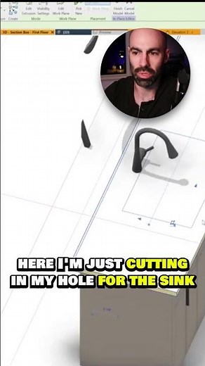 Building a modern kitchen island in #Revit ... #shorts