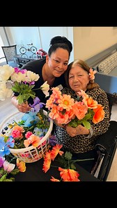 Once a florist, always a florist 🌸 Mary Jean teaching one of our Med Techs how to create the perfect centerpiece at Mary Jean’s Flower Shop 💐✨ | Summerfield of Fresno
