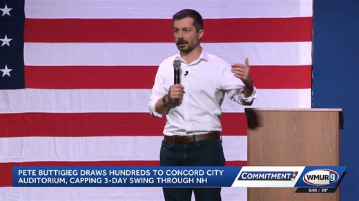Pete Buttigieg draws hundreds to Concord City Auditorium, capping three-day swing through NH