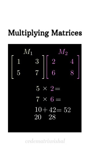 codematrixvishal on Instagram: "How ❓ to Multiplying Matrices in mathematics. #mathmatics #math #maths #mathias777 #codematrixvishal"