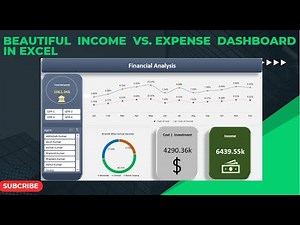 Beautiful Income vs. Expense Dashboard in Excel. #Excel #VBA and #SQL