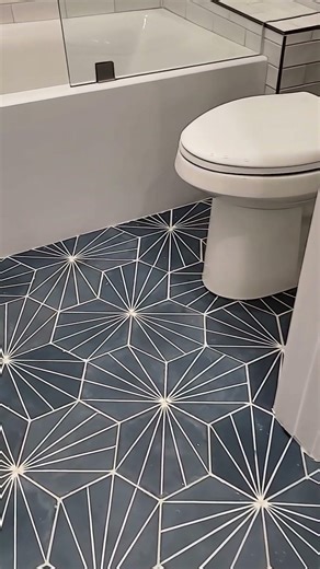 Small Bathroom Upgrade That Looks EXPENSIVE (Starburst Floor + Subway Tile + Hex Niche)