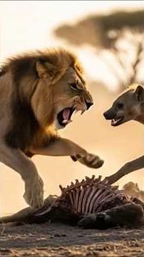 Lion vs Hyena – Brutal Fight for Survival in the Wild#LionVsHyena#WildlifeBattle#SavannahLife#animal