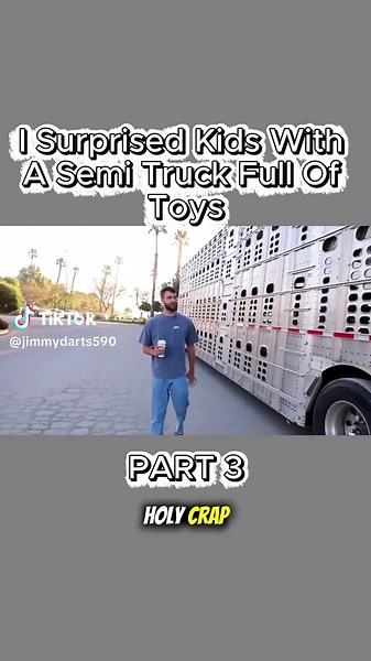I Surprised Kids With A Semi Truck Full Of Toys-P3#for #fyp #viral #viralvideo