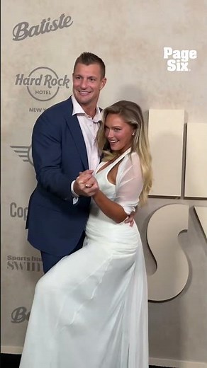 Camille Kostek and Rob Gronkowski at the 2025 Sports Illustrated Swimsuit issue launch party #shorts