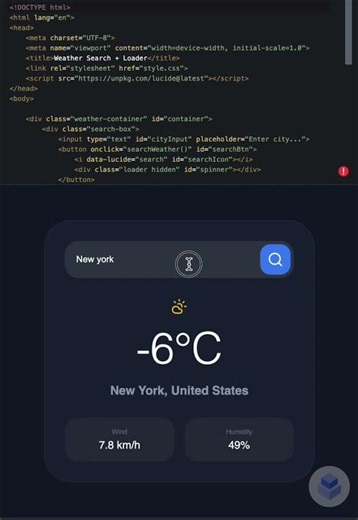 Build a Global Weather Search App! 🌎 (Free API) | using HTML, CSS, JS #shorts #webdevelopment