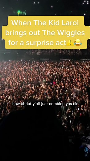 #TheKidLaroi brought out The Wiggles as a surprise guest at his show⚠️😂 Hit that follow button for more fire concert content🤟👀 🎥:@JasonGB