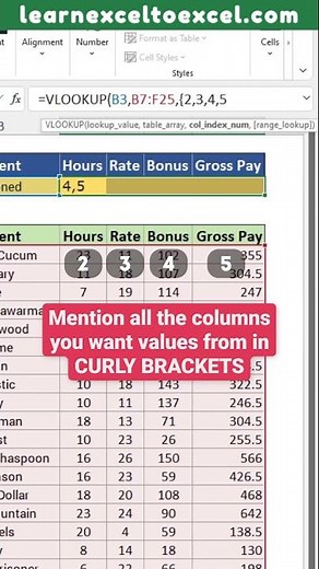 Excel Pro Trick: Use VLOOKUP to Return / Get Multiple Values from Multiple Columns at once in #Excel