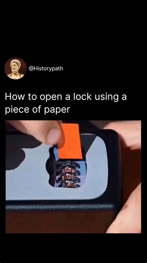 @historypath | This Simple Paper Trick Can Defeat a Number Lock 😳🔐 Unlocking a number lock shouldn’t be this easy — but what looks like magic is actually... | Instagram