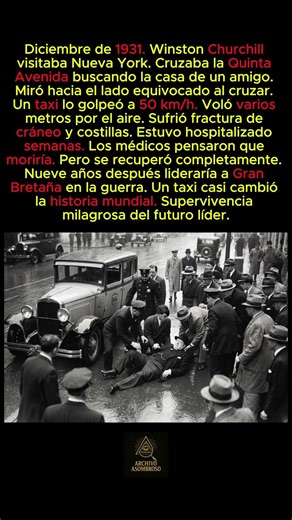 Churchill sobrevivió siendo atropellado por un taxi en Nueva York en 1931