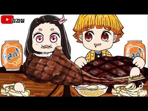 Zenitsu and nezuko eating! Subscribe