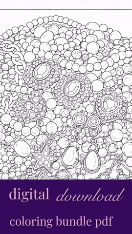 Vintage Jewelry Coloring Book - 25 Printable Pages | Adult Coloring Pages PDF Instant Download | | Victorian, Art Deco, Art Nouveau | - Etsy