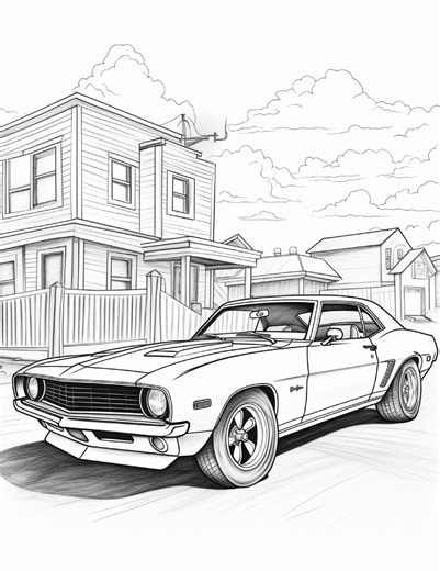 American Muscle Cars Coloring Pages, Classic Car Printable Pages for Adults & Kids Digital Download - Etsy