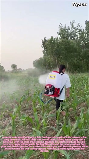 farmer spraying pesticide with mist applicator | daily farm work routine