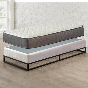 Continental Sleep, 8" Wood Box Spring & 10" Pocketed Coil Rolled Medium Plush Mattress, Twin