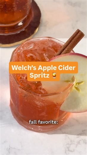 Welchs on Instagram: "The drink of the season just dropped, enjoy an Apple Cider Spritz! 🍎 #Welchs #FallDrinks"