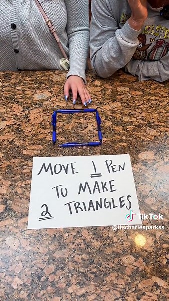 Move 1 Pen to Make 2 Triangles! | move 1 pen to make 2 triangles answer
