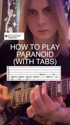 Paranoid Guitar Tab Tutorial and Performance by Black Sabbath Fan